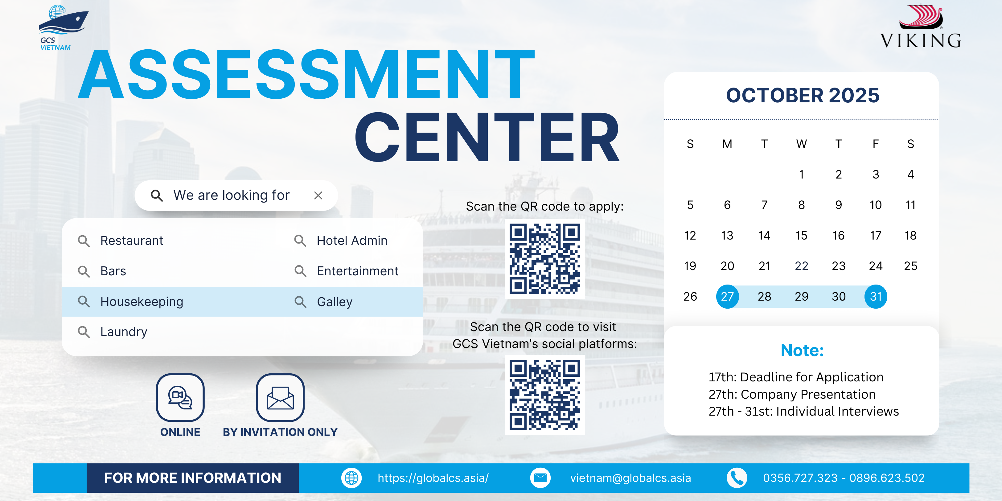 KICK OFF - APPLICATIONS OPEN | ONLINE ASSESSMENT CENTER OCTOBER 2025